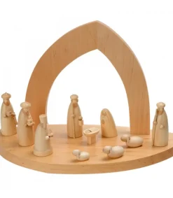 Schalling, crèche moderne Crèche De Noël Vide A Fabriquer En Bois, 20 Cm