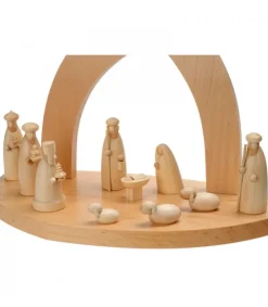 Schalling, crèche moderne Crèche De Noël Vide A Fabriquer En Bois, 20 Cm