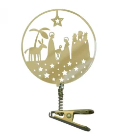 Pluto Produkter, déco de Noël Scandinave Crèche Nativite A Clipser Sur Le Sapin De Noël Hot