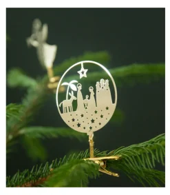 Pluto Produkter, déco de Noël Scandinave Crèche Nativite A Clipser Sur Le Sapin De Noël Hot