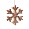 Waldfabrik, photophore en bois et étoile sapin de Noël Déco De Noël, Flocon De Neige En Bois A Suspendre, 7 Cm Outlet