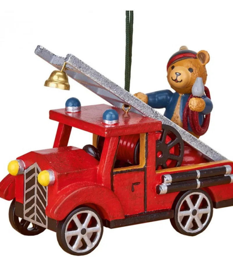 Hubrig, figurines pour enfant Déco Sapin Vintage, Ourson Sur Voiture De Pompier Best