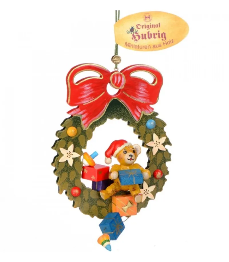 Hubrig, figurines pour enfant Décoration Sapin De Noël Vintage, Ourson Dans Couronne Hot