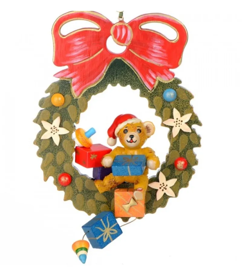 Hubrig, figurines pour enfant Décoration Sapin De Noël Vintage, Ourson Dans Couronne Hot
