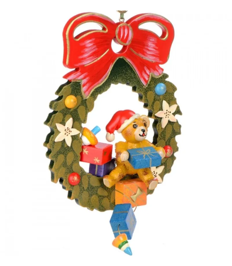 Hubrig, figurines pour enfant Décoration Sapin De Noël Vintage, Ourson Dans Couronne Hot