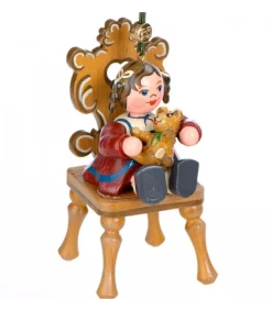 Hubrig, figurines pour enfant Décoration Sapin De Noël Vintage, Figurine Fillette Et Ourson New