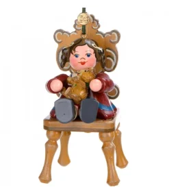 Hubrig, figurines pour enfant Décoration Sapin De Noël Vintage, Figurine Fillette Et Ourson New