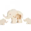 Waldfabrik, photophore en bois et étoile sapin de Noël Elephant En Bois Avec Deux Bebes Elephants, 8,5 Cm Hot