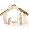 Waldfabrik, photophore en bois et étoile sapin de Noël Etable De Bethleem Avec Figurines En Ecorce, 17 Cm Sale