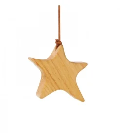 Waldfabrik, photophore en bois et étoile sapin de Noël Etoile En Bois D'Aulne A Suspendre, Asymetrique 7,5 Cm Best