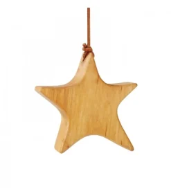 Waldfabrik, photophore en bois et étoile sapin de Noël Etoile En Bois D'Aulne A Suspendre, Asymetrique 9 Cm Online