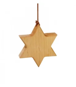 Waldfabrik, photophore en bois et étoile sapin de Noël Etoile En Bois D'Aulne A Suspendre 7,5 Cm Best