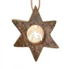 Waldfabrik, photophore en bois et étoile sapin de Noël Etoile En Bois, Motif Cisele Crèche, 7 Cm New