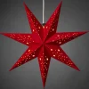 Konstsmide, guirlandes lumineuses de Noël Etoile Lumineuse 7 Branches En Papier Velours Rouge A Suspendre, 60 Cm New