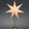 Konstsmide, guirlandes lumineuses de Noël Etoile Lumineuse Electrique 7 Branches En Papier, Blanche, Sur Pied Laiton, 48 Cm Sale