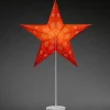 Konstsmide, guirlandes lumineuses de Noël Etoile Lumineuse Electrique 5 Branches En Papier, Rouge, Sur Pied Blanc, 46 Cm Outlet