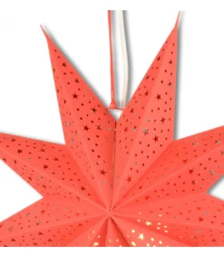 Riffelmacher et Weinberger Etoile Lumineuse Rouge En Papier A Suspendre, 45 Cm New