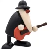 Köhler, Père Noël en bois Figurine Musicien Jazz, Guitariste Avec Guitare Rouge New