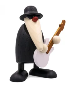 Köhler, Père Noël en bois Figurine Musicien Jazz, Guitariste Avec Guitare Blanche Outlet