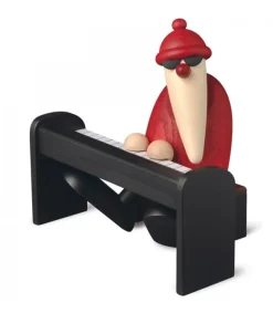 Köhler, Père Noël en bois Figurine Père Noël Pianiste New