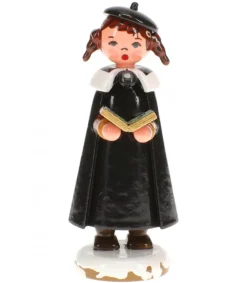 Hubrig, figurines pour enfant Fillette Chanteuse Avec Livre De Chants- Village De Noël Miniature