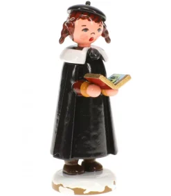 Hubrig, figurines pour enfant Fillette Chanteuse Avec Livre De Chants- Village De Noël Miniature