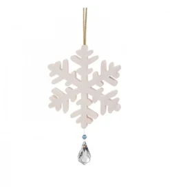 Waldfabrik, photophore en bois et étoile sapin de Noël Flocon De Neige A Suspendre Avec Cristal Swarovski N° 3 Best