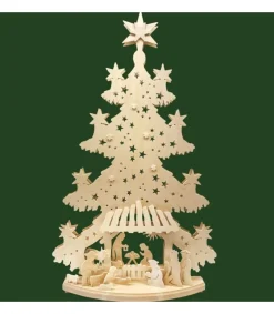 Ratags, décos de Noël lumineuses en bois Grand Sapin Lumineux Led En Bois Avec Personnages De La Crèche Outlet