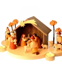Richard Glasser, Pyramides de Noël allemandes Grande Crèche De Noël En Bois Avec Personnages Best