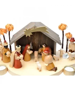 Richard Glasser, Pyramides de Noël allemandes Grande Crèche De Noël En Bois Avec Personnages Best
