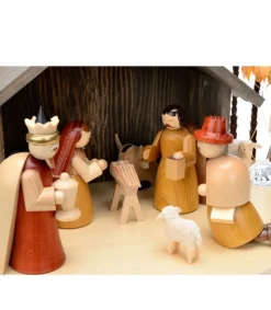 Richard Glasser, Pyramides de Noël allemandes Grande Crèche De Noël En Bois Avec Personnages Best