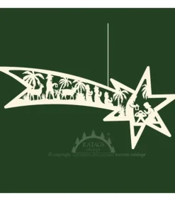 Ratags, décos de Noël lumineuses en bois Grande Etoile De Noël Filante A Suspendre