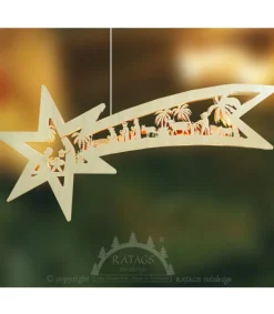 Ratags, décos de Noël lumineuses en bois Grande Etoile Lumineuse En Bois A Suspendre