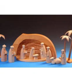 Schalling, crèche moderne Grotte Pour Crèche De Noël En Bois D'Aulne, 39 Cm Best