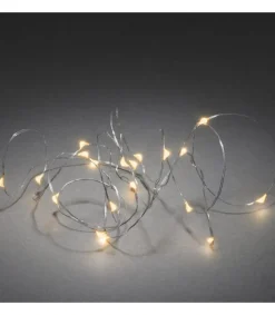 Konstsmide, guirlandes lumineuses de Noël Guirlande Led A Pile, 20 Diodes Ambrees, Fil Argente New