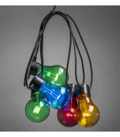 Konstsmide, guirlandes lumineuses de Noël Guirlande Lumineuse De Terrasse 10 M Extensible, 10 Ampoules Multicolores Discount