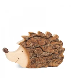 Waldfabrik, photophore en bois et étoile sapin de Noël Herisson En Bois, 11 Cm Outlet