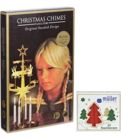 Angel Chimes, carillon des anges Kit Carillon Père Noël Dore + Bougies Discount