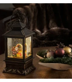 Konstsmide, guirlandes lumineuses de Noël Lanterne De Noël À Neige A Led Avec Père Noël Et Enfants, 22 Cm Sale