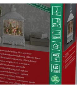 Konstsmide, guirlandes lumineuses de Noël Lanterne De Noël Blanche, 4 Bonshommes De Neige Avec Oiseaux Online