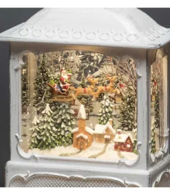 Konstsmide, guirlandes lumineuses de Noël Lanterne De Noël Blanche, Père Noël Volant Au-Dessus D'Un Village Discount