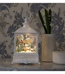 Konstsmide, guirlandes lumineuses de Noël Lanterne De Noël Blanche, Père Noël Volant Au-Dessus D'Un Village Discount