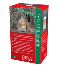 Konstsmide, guirlandes lumineuses de Noël Lanterne De Noël Blanche, Père Noël Volant Au-Dessus D'Un Village Discount