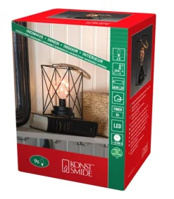 Konstsmide, guirlandes lumineuses de Noël Lanterne Lumineuse A Led En Metal, Carree, 19 Cm