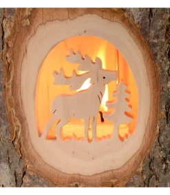 Waldfabrik, photophore en bois et étoile sapin de Noël Lanterne Photophore En Bois, Cerf En Foret Online