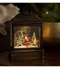 Konstsmide, guirlandes lumineuses de Noël Lanterne Père Noël Sous LÀ Neige Avec Enfant, 25 Cm Sale
