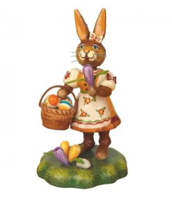 Hubrig, figurines pour enfant Lapin De Paques En Bois Avec Crocus New