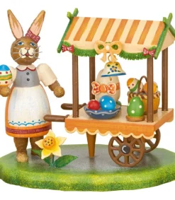 Hubrig, figurines pour enfant Lapin De Paques En Bois Vendeuse D'Oeufs New