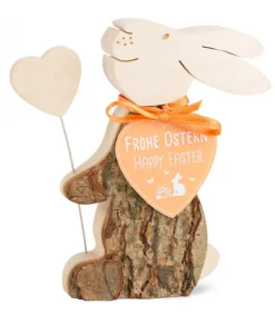 Waldfabrik, photophore en bois et étoile sapin de Noël Lapin En Bois Avec Coeur, 10 Cm Hot