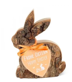 Waldfabrik, photophore en bois et étoile sapin de Noël Lapin En Bois Couche, 8,5 Cm New
